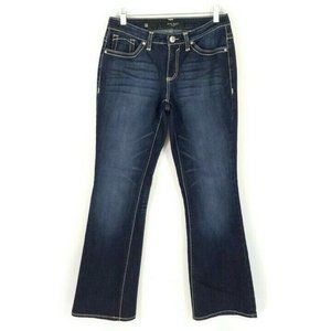 Nine West Shippens Bling Dark Wash Stretch Bootcut Denim Jeans Womens 6 Average